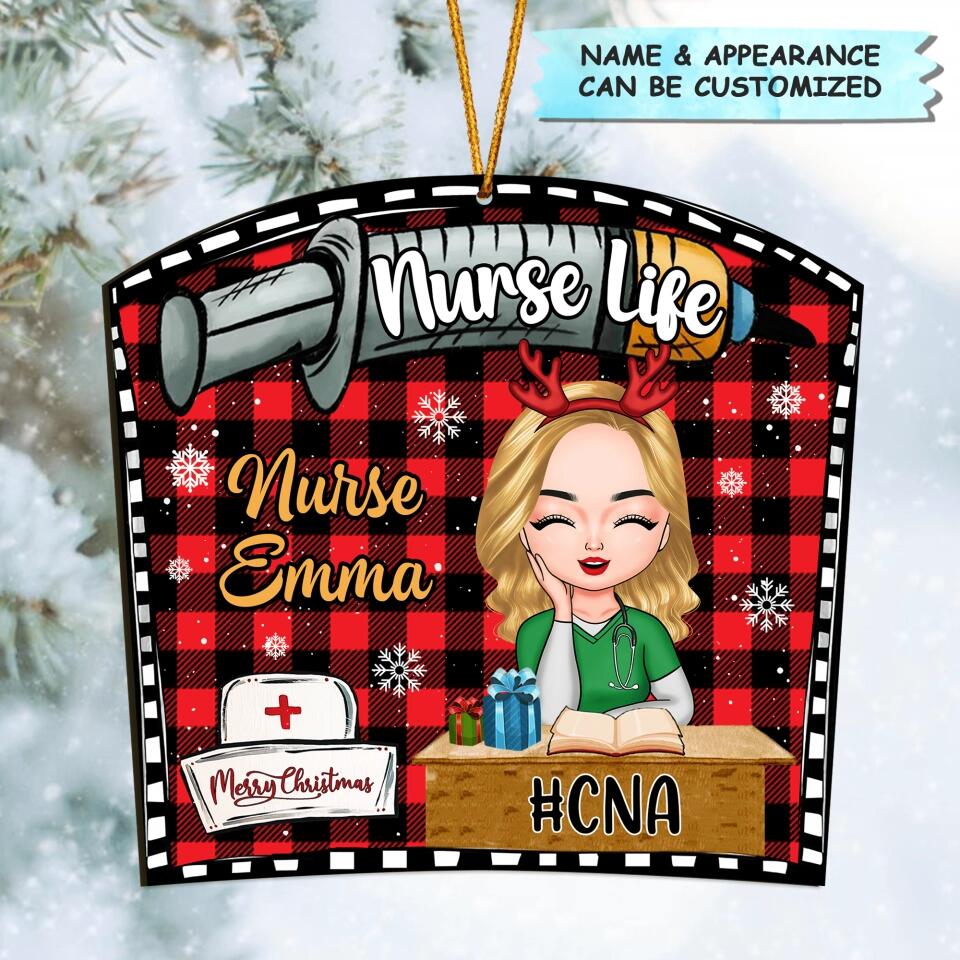 Personalized Wood Ornament - Gift For Nurse -  Nurse's Life