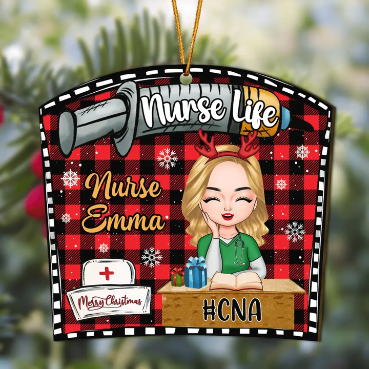 Personalized Wood Ornament - Gift For Nurse -  Nurse's Life