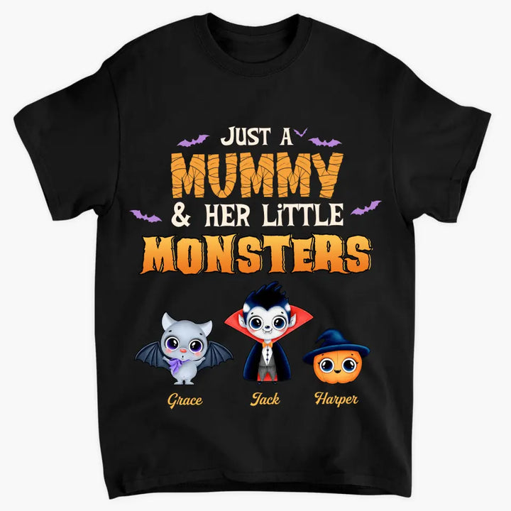 Personalized T-shirt - Gift For Mom - Just A Mommy With Her Little Monsters