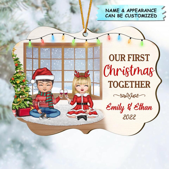 Personalized Wood Ornament - Gift For Couple - Our First Christmas Together