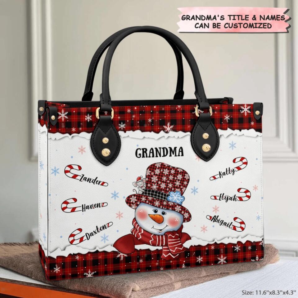 Personalized Leather Bag - Gift For Grandma - Happiness Is Being A Gra - A  Gift Customized