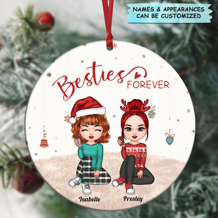 Personalized Aluminium Ornament - Gift For Friend - Besties Forever