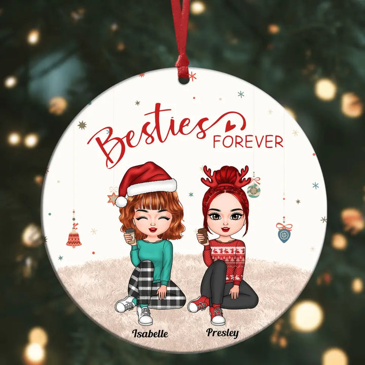 Personalized Aluminium Ornament - Gift For Friend - Besties Forever