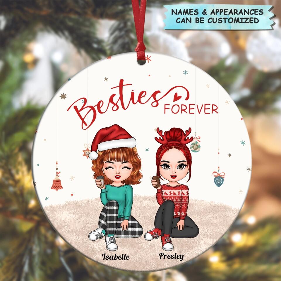 Personalized Aluminium Ornament - Gift For Friend - Besties Forever