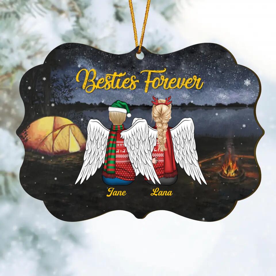 Personalized Wood Ornament - Gift For Friend - Besties Forever