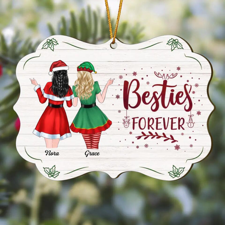 Personalized Wood Ornament - Gift For Friend - Besties Forever ARND037