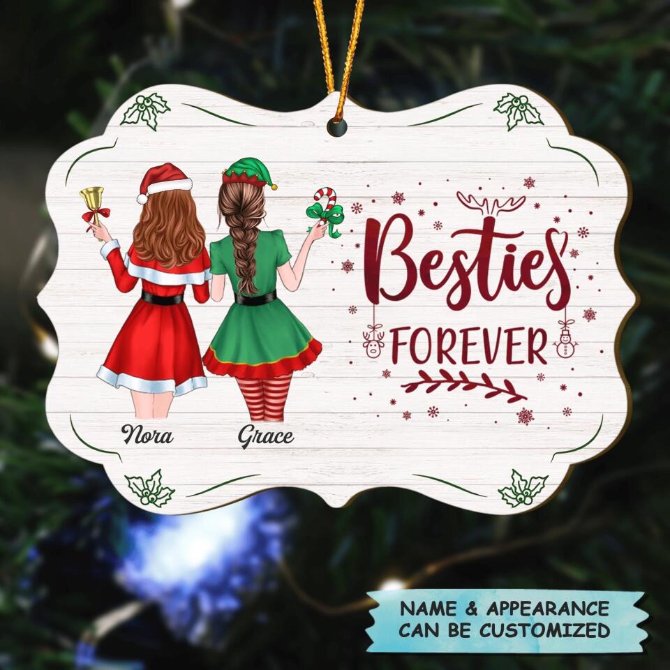 Personalized Wood Ornament - Gift For Friend - Besties Forever ARND037