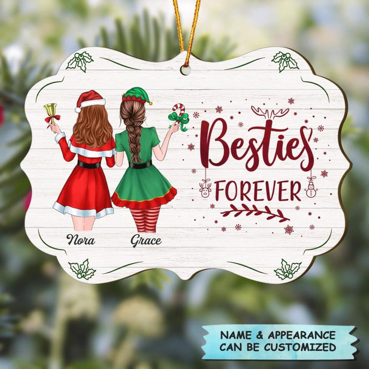 Personalized Wood Ornament - Gift For Friend - Besties Forever ARND037