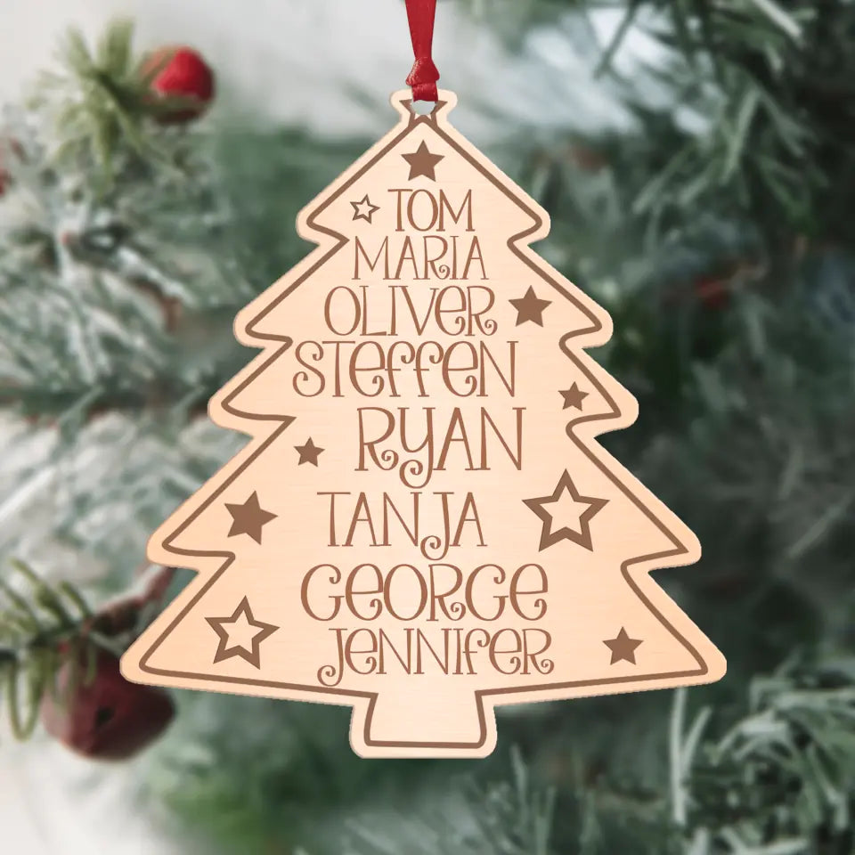 Personalized Aluminium Ornament - Gift For Family Member - Family Christmas Tree