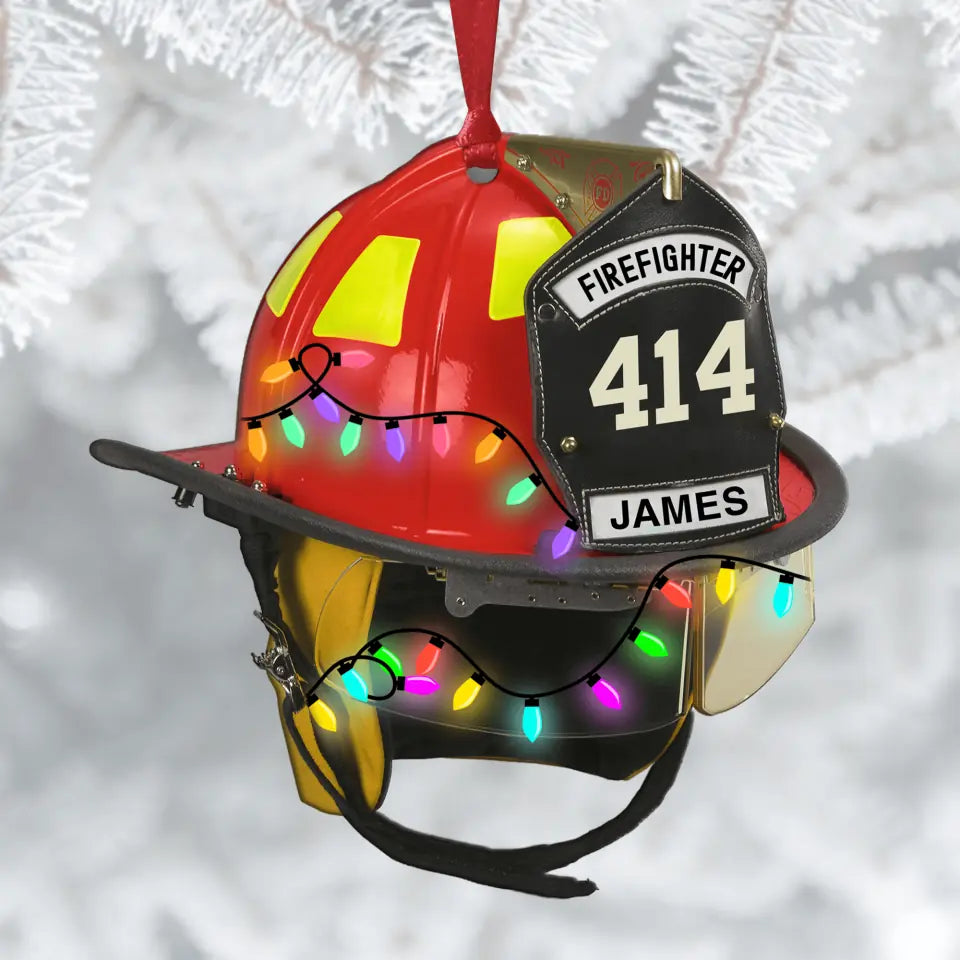 Personalized Aluminium Ornament - Gift For Firefighter - Merry Christmas