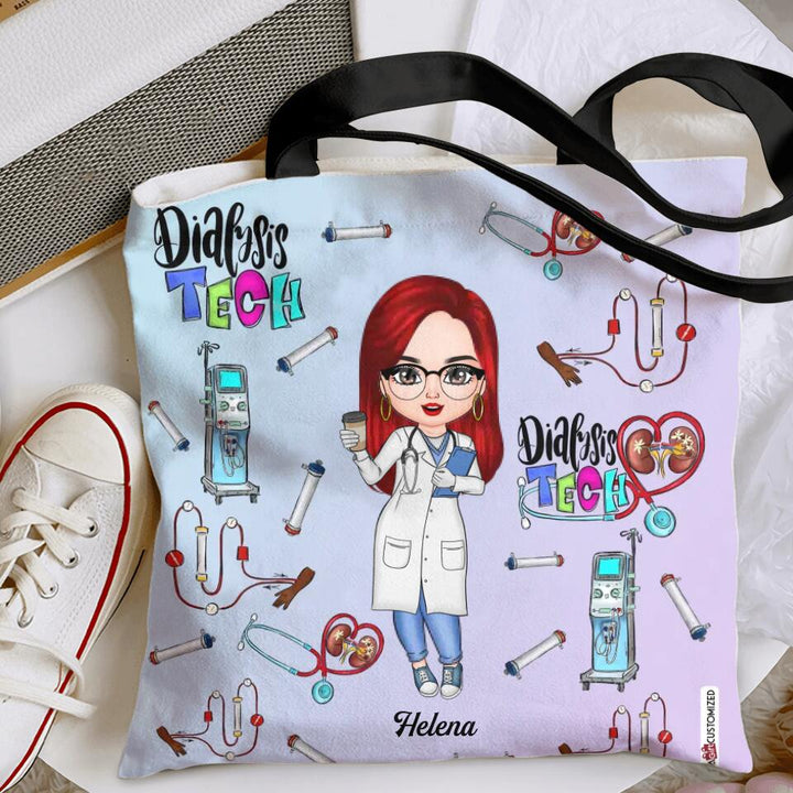 Personalized Tote Bag - Gift For Dialysis Tech - Love My Job