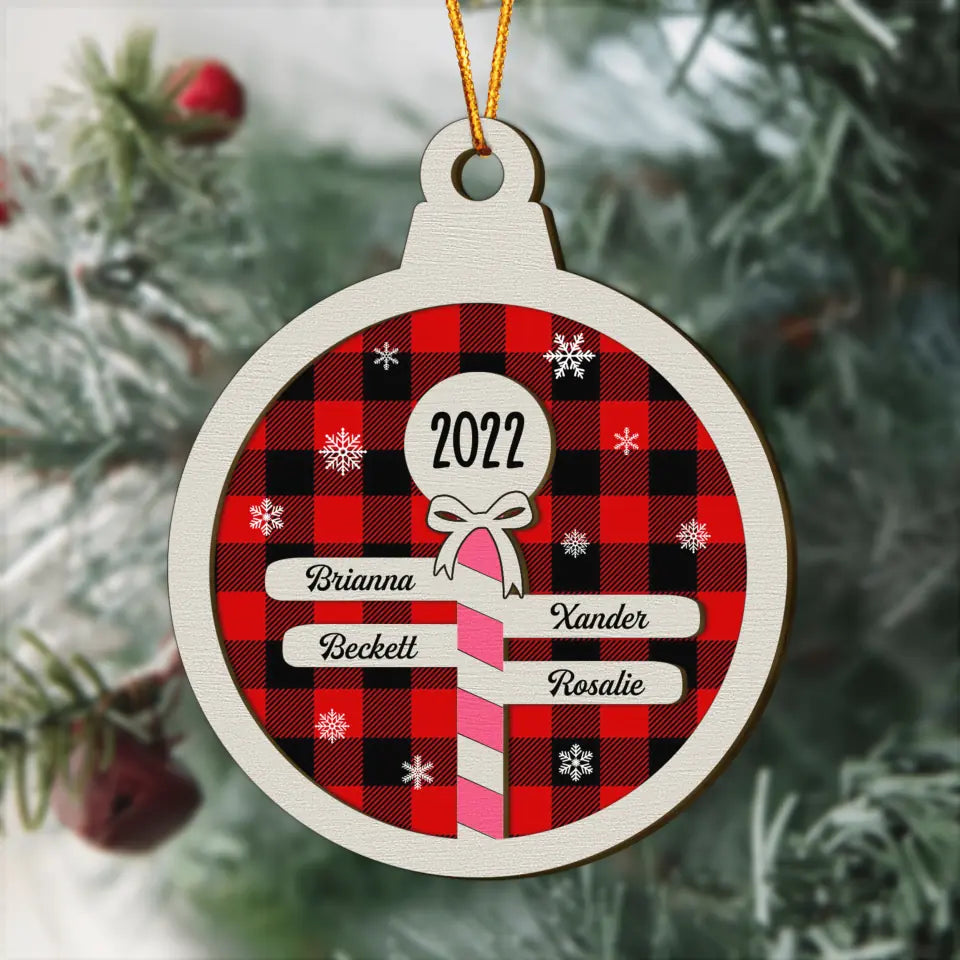 Personalized Layer Wood Ornament - Gift For Family Member - Merry Christmas