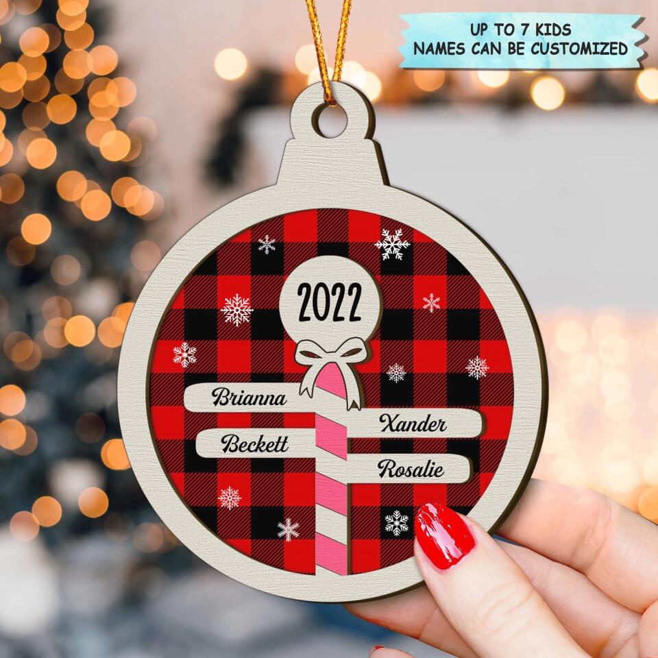 Personalized Layer Wood Ornament - Gift For Family Member - Merry Christmas