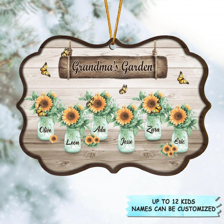 Personalized Wood Ornament - Gift For Grandma - Grandma's Garden