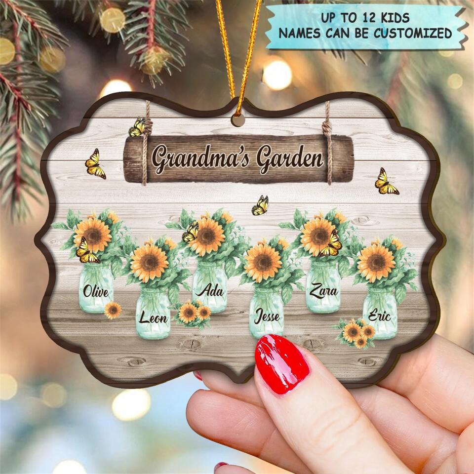 Personalized Wood Ornament - Gift For Grandma - Grandma's Garden