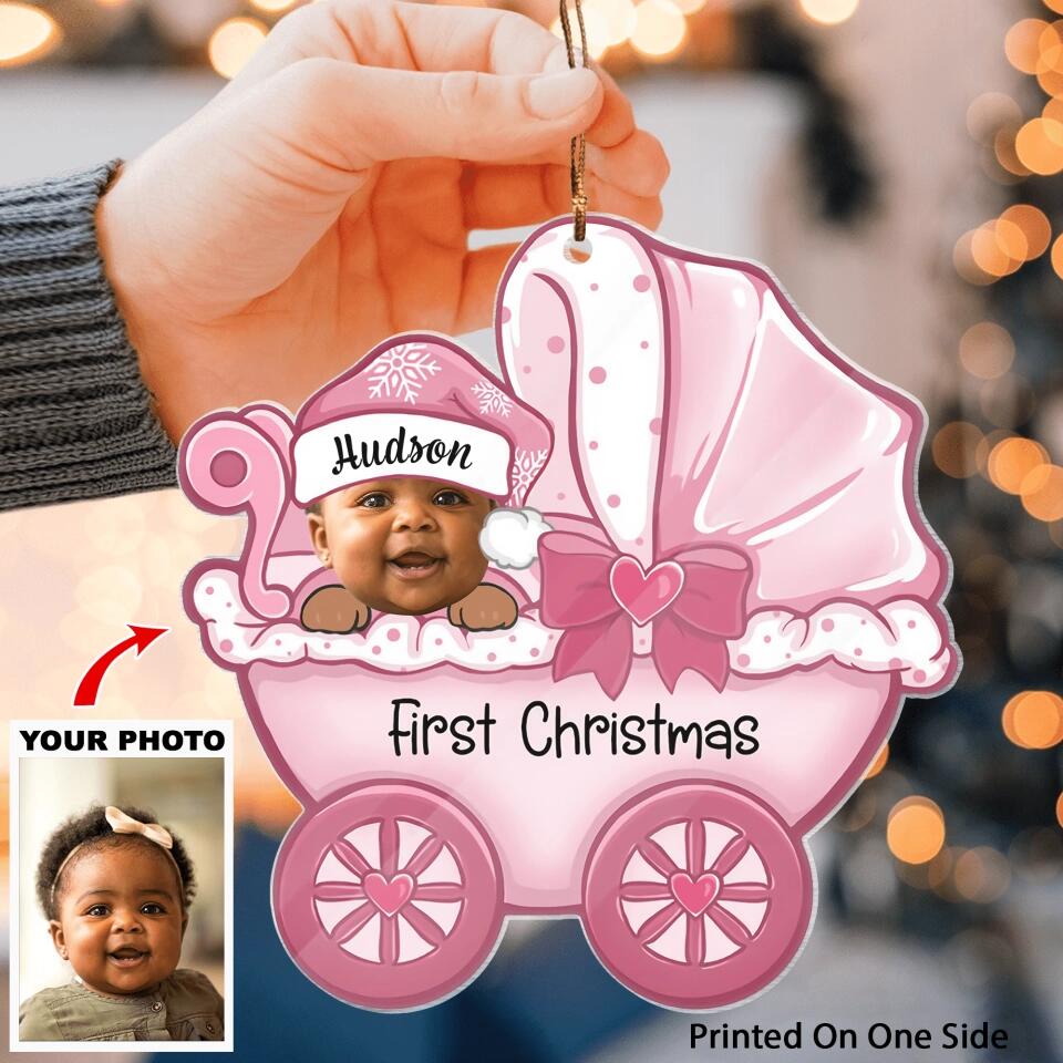 Personalized Photo Mica Ornament - Gift For Baby - First Christmas