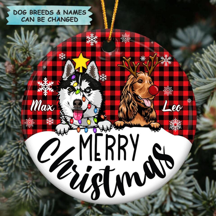 Personalized Ceramic Ornament - Gift For Dog Lover - Merry Christmas