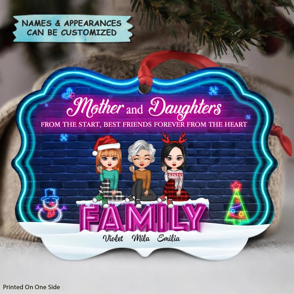 Personalized Christmas Ornament - Mother & Daughters Forever