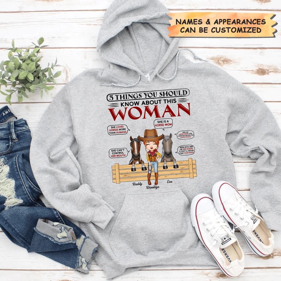 Personalized Hoodie - Gift For Horse Lover - She Is A Horse Mom