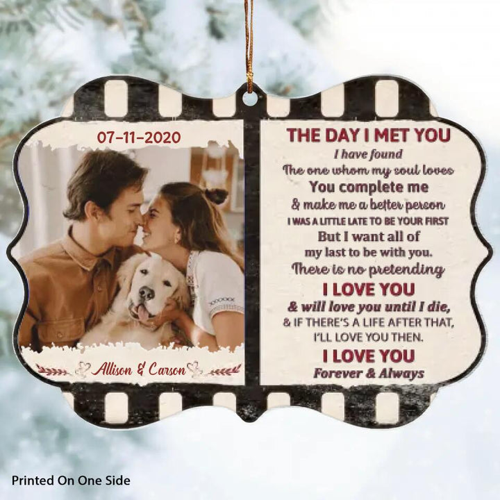 Personalized Photo Mica Ornament - Gift For Couple - The Day I Meet You I Have Realized I Love You ARND037