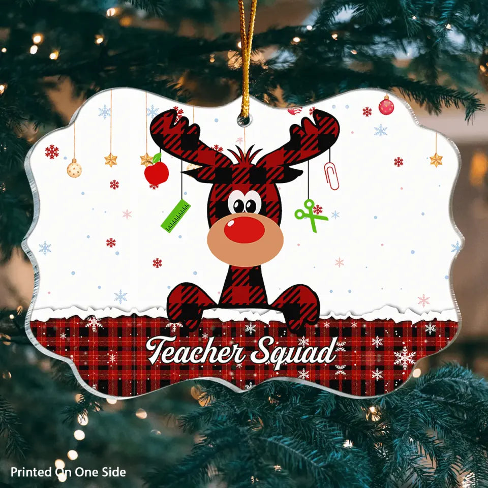 Personalized Mica Ornament - Gift For Teacher - Teacher Squad ARND018