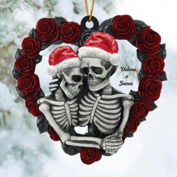Personalized Mica Ornament - Gift For Couple - Skeleton Couple Christmas ARND0014
