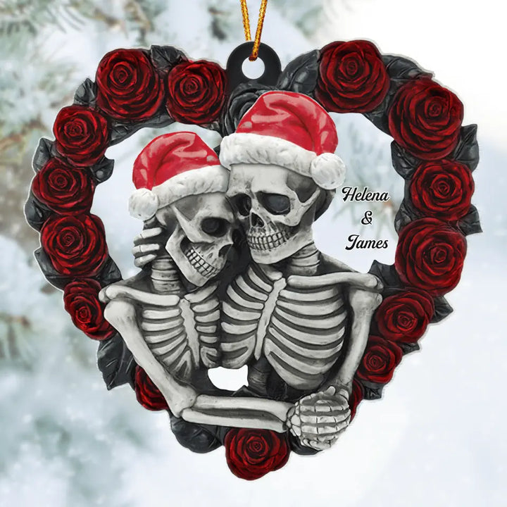 Personalized Mica Ornament - Gift For Couple - Skeleton Couple Christmas ARND0014