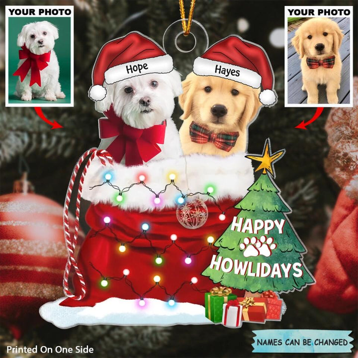 Personalized Photo Mica Ornament - Gift For Pet Lover - Dog, Cat Merry Christmas ARND037 AGCTD005