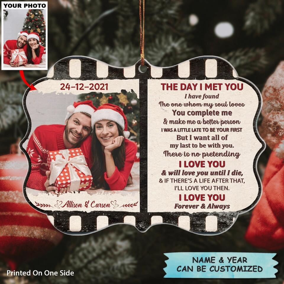 Personalized Photo Mica Ornament - Gift For Couple - The Day I Meet You I Have Realized I Love You ARND037