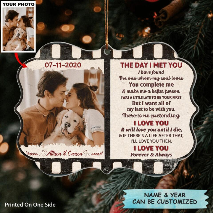 Personalized Photo Mica Ornament - Gift For Couple - The Day I Meet You I Have Realized I Love You ARND037