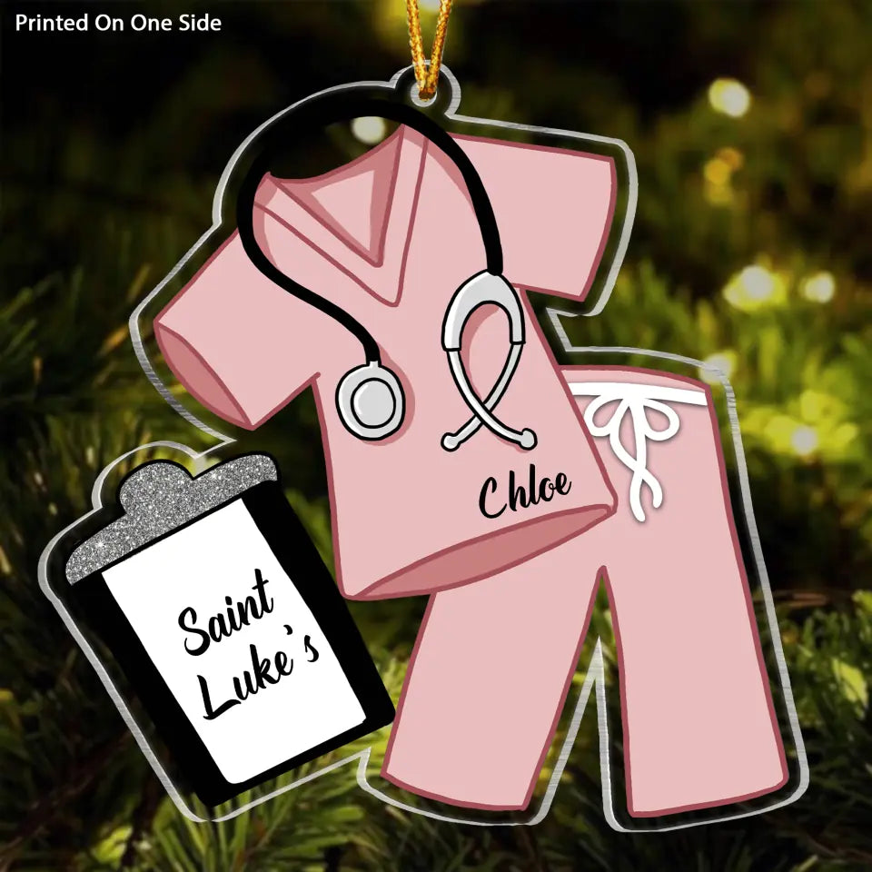 Personalized Mica Ornament - Gift For Nurse - Scrub Life ARND0014