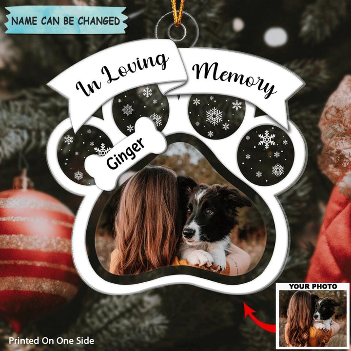 In Loving Memory - Personalized Photo Mica Ornament - Christmas Gift For Dog Lover