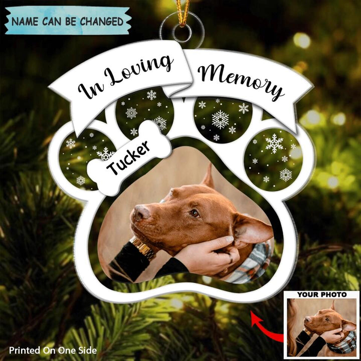 In Loving Memory - Personalized Photo Mica Ornament - Christmas Gift For Dog Lover