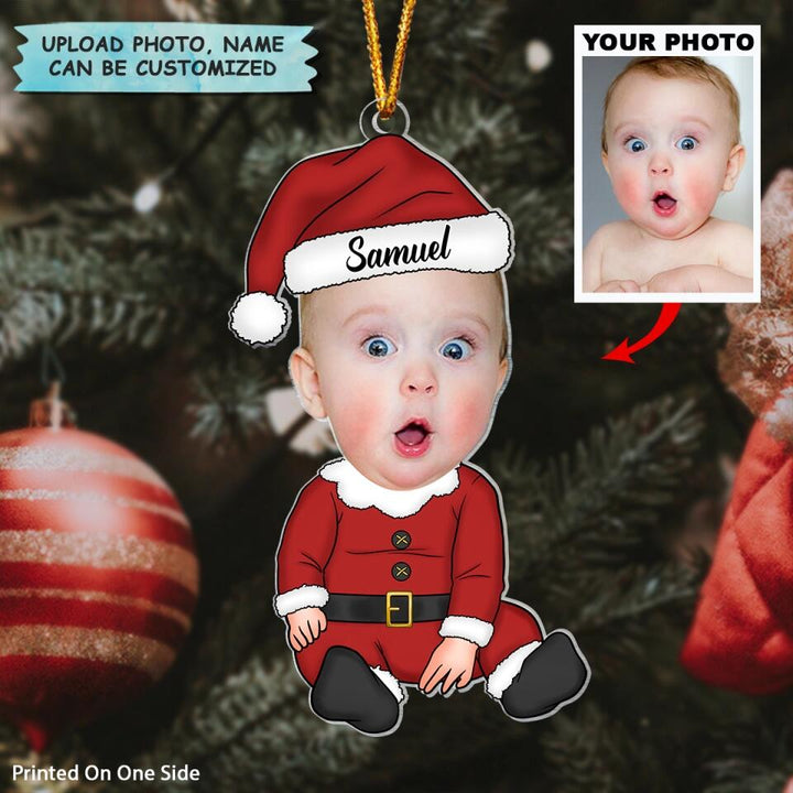 Personalized Photo Mica Ornament - Gift For Baby - First Christmas ARND037 AGCTD004