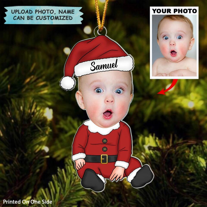 Personalized Photo Mica Ornament - Gift For Baby - First Christmas ARND037 AGCTD004