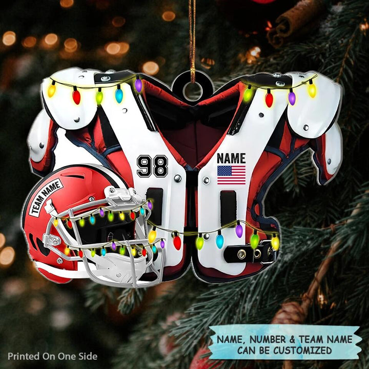 Personalized Photo Mica Ornament - Gift For Football Lover - Merry Christmas ARND005