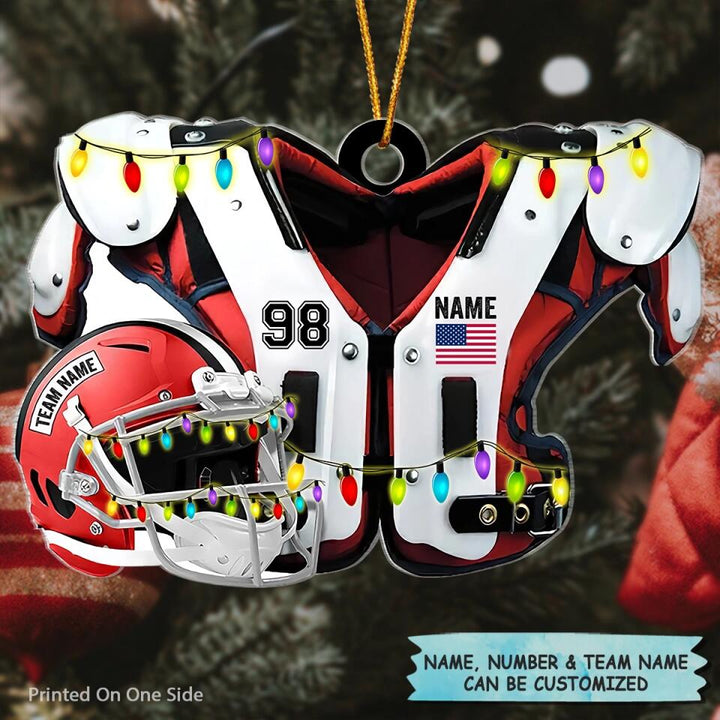 Personalized Photo Mica Ornament - Gift For Football Lover - Merry Christmas ARND005
