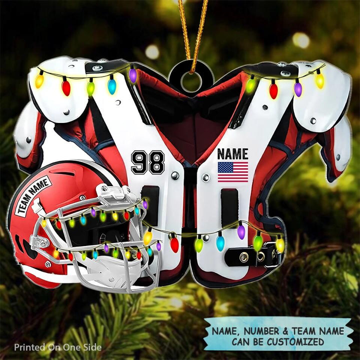 Personalized Photo Mica Ornament - Gift For Football Lover - Merry Christmas ARND005