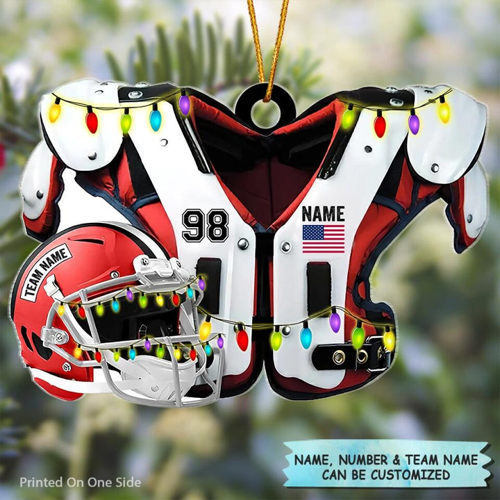 Personalized Photo Mica Ornament - Gift For Football Lover - Merry Christmas ARND005