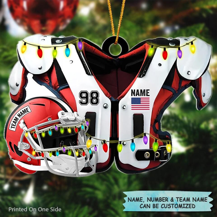 Personalized Photo Mica Ornament - Gift For Football Lover - Merry Christmas ARND005