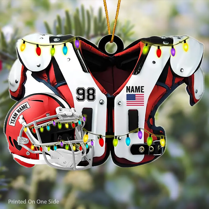 Personalized Photo Mica Ornament - Gift For Football Lover - Merry Christmas ARND005