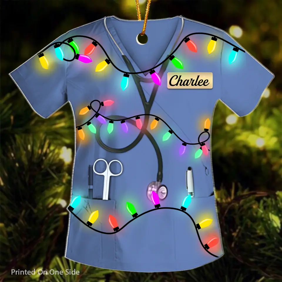 Personalized Mica Ornament - Gift For Nurse - Love Nurse Life Christmas ARND005