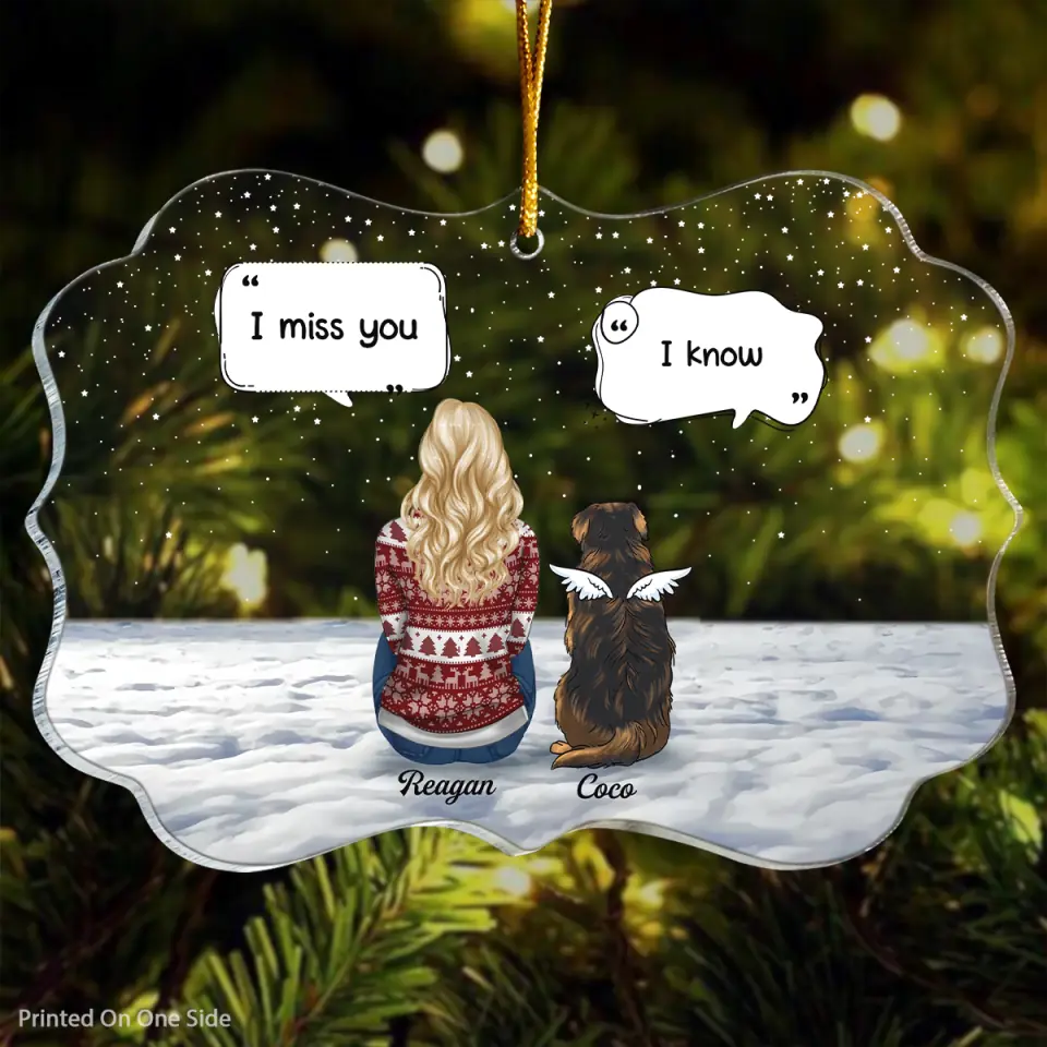 I Miss You - Personalized Mica Ornament - Christmas Gift For Dog Lover