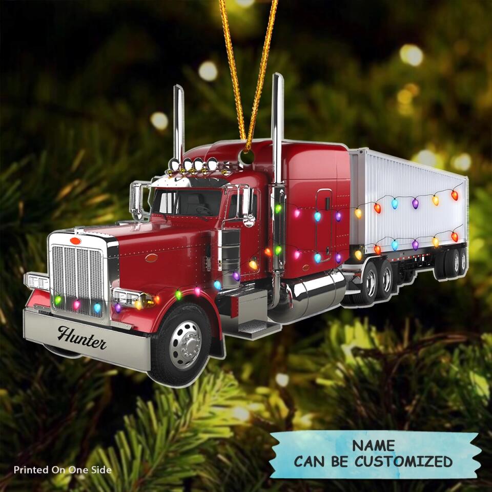 Personalized Mica Ornament - Gift For Trucker - Trucker Christmas ARND037