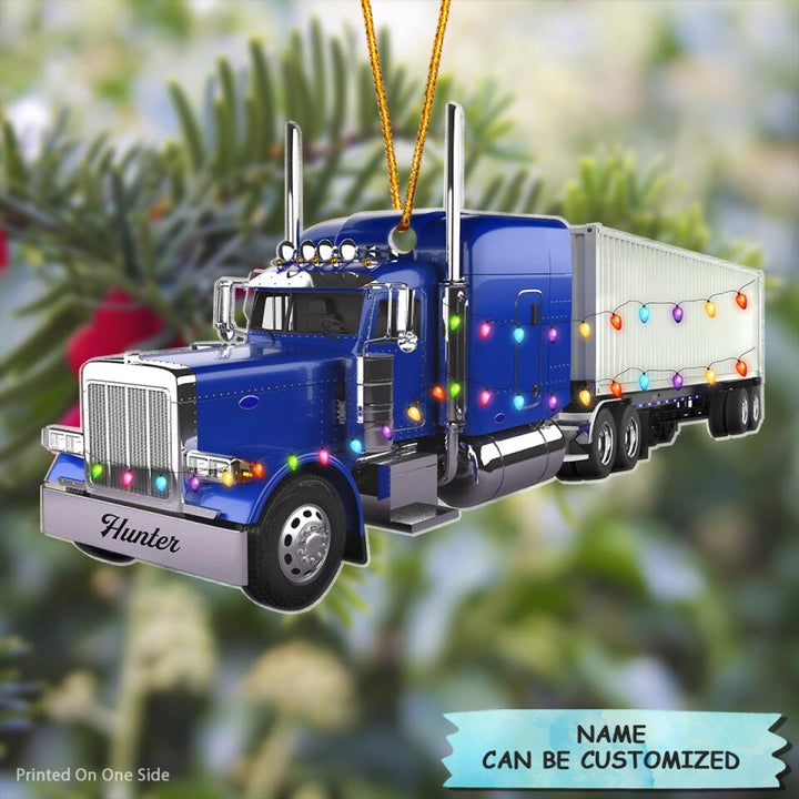 Personalized Mica Ornament - Gift For Trucker - Trucker Christmas ARND037