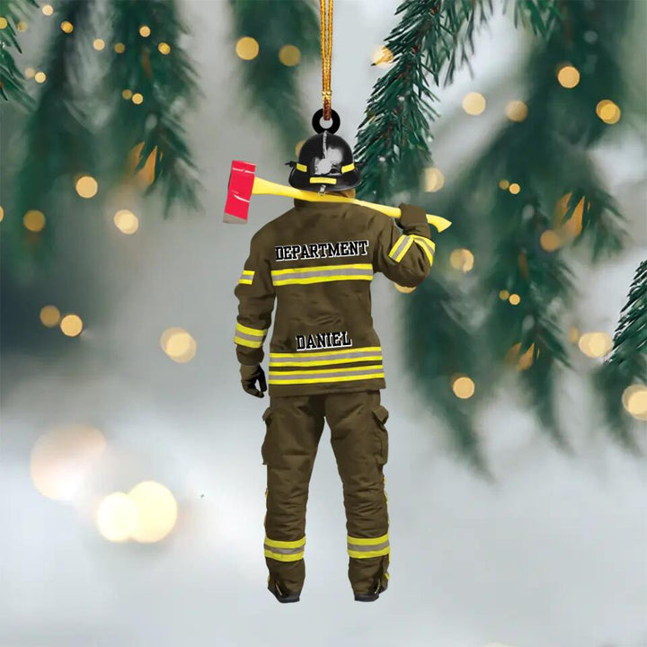 Personalized Mica Ornament - Gift For Firefighter - Firefighter Uniform ARND036