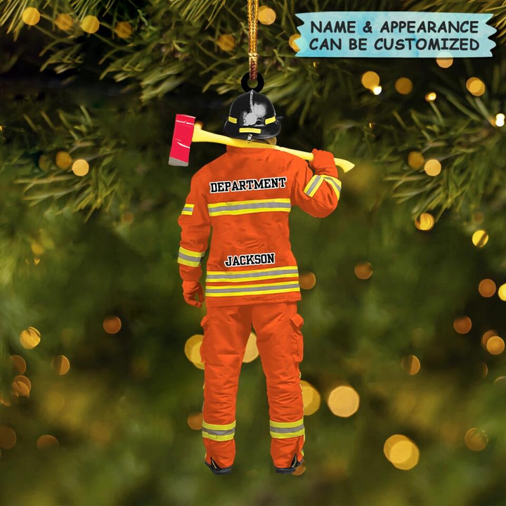 Personalized Mica Ornament - Gift For Firefighter - Firefighter Uniform ARND036