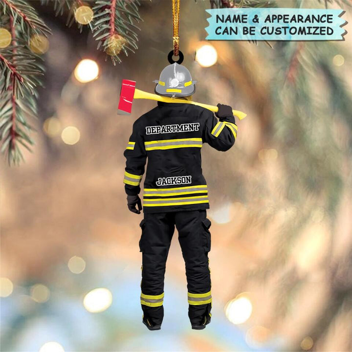 Personalized Mica Ornament - Gift For Firefighter - Firefighter Uniform ARND036