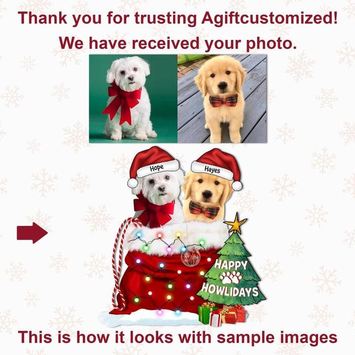 Personalized Photo Mica Ornament - Gift For Pet Lover - Dog, Cat Merry Christmas ARND037 AGCTD005