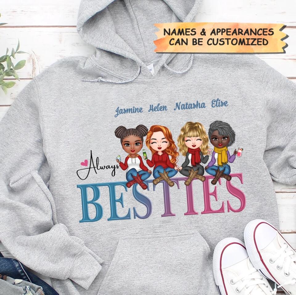 Personalized Hoodie - Gift For Friend - Always Besties ARND0014